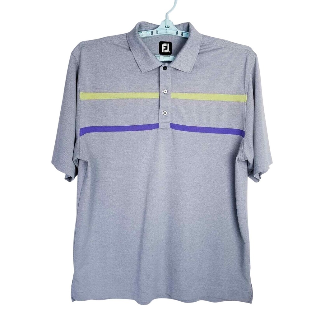 FootJoy FJ Golf Polo Shirt Mens XL Gray Performance Stretch Moisture Wicking